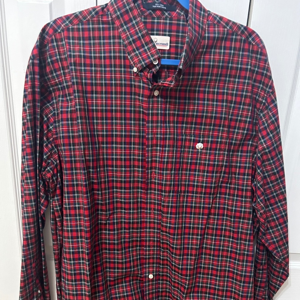 Cotton Brothers Christmas Pattern Button Down - Large